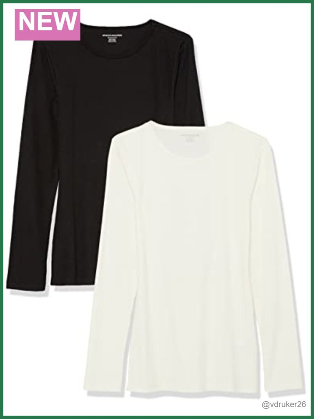 Slim Fit Long Sleeve Rib Knit Crew Neck T-Shirt Pack of 2